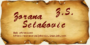 Zorana Selaković vizit kartica